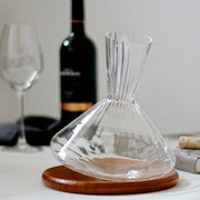 Premium Red Wine Carafe Tumbler Wine Dispenser Decanter with Wood Tray - Iconic