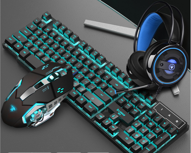 Keyboard Mouse Headset Glare Gaming Set - Iconic